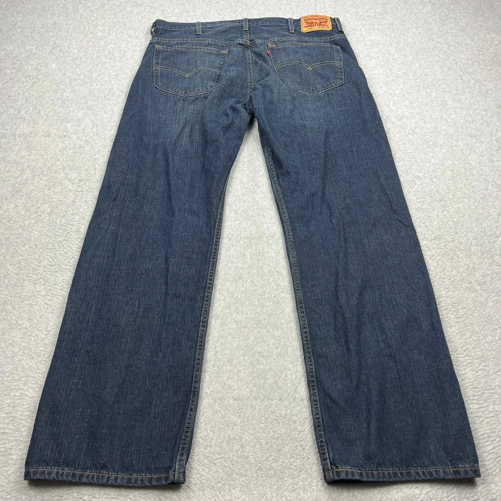 Levi's 569 Loose Straight Jeans Mens 38x34 Blue Dark Wash Denim Classic Baggy
